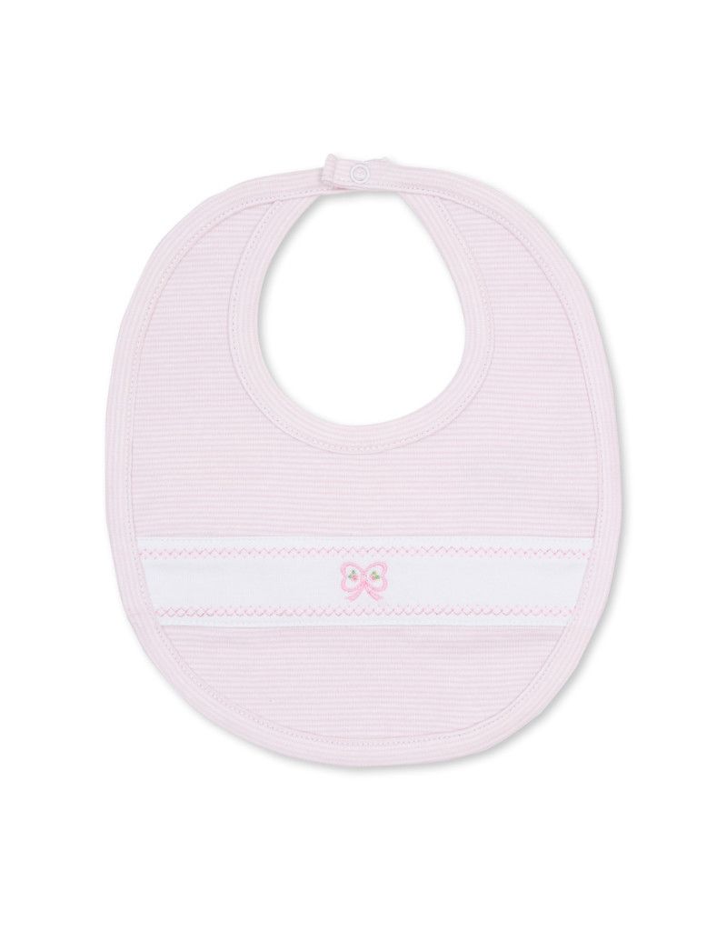 Classic Treasures Bow Bib, Pink Stripe
