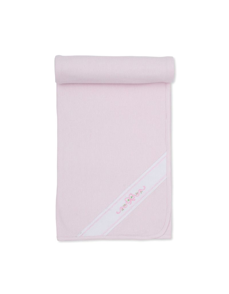 Classic Treasures Bow Blanket, Pink Stripe
