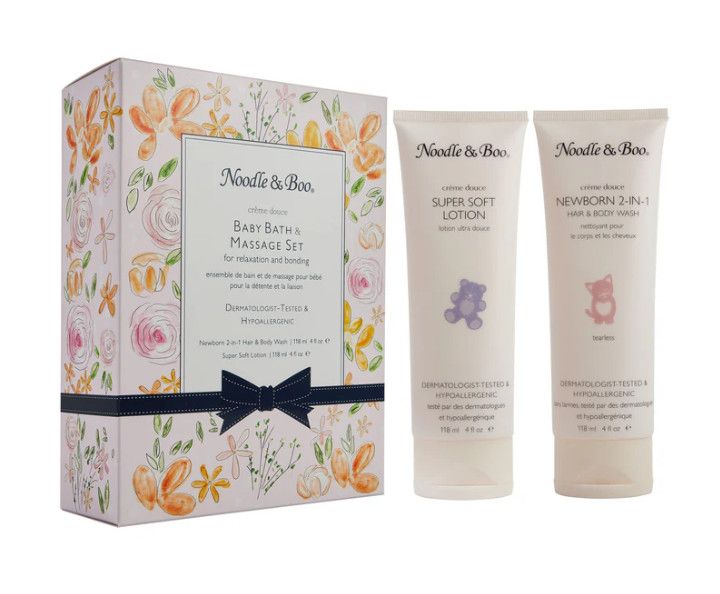Creme Douce Baby Bath and Massage Set Pink Flowers