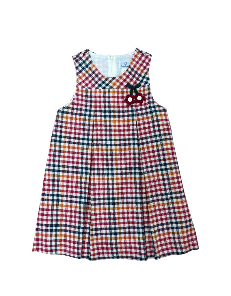 Plaid Jumper with Flowers