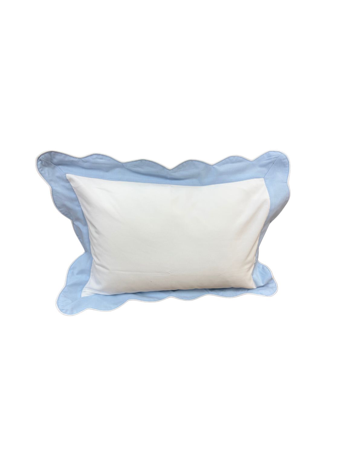 2 Tone Wave Trim Pillow, Blue
