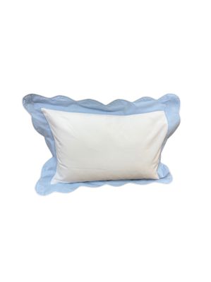 2 Tone Wave Trim Pillow, Blue
