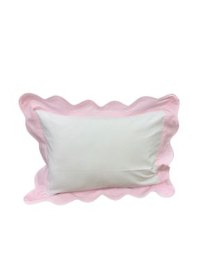 2 Tone Wave Trim Pillow, Pink