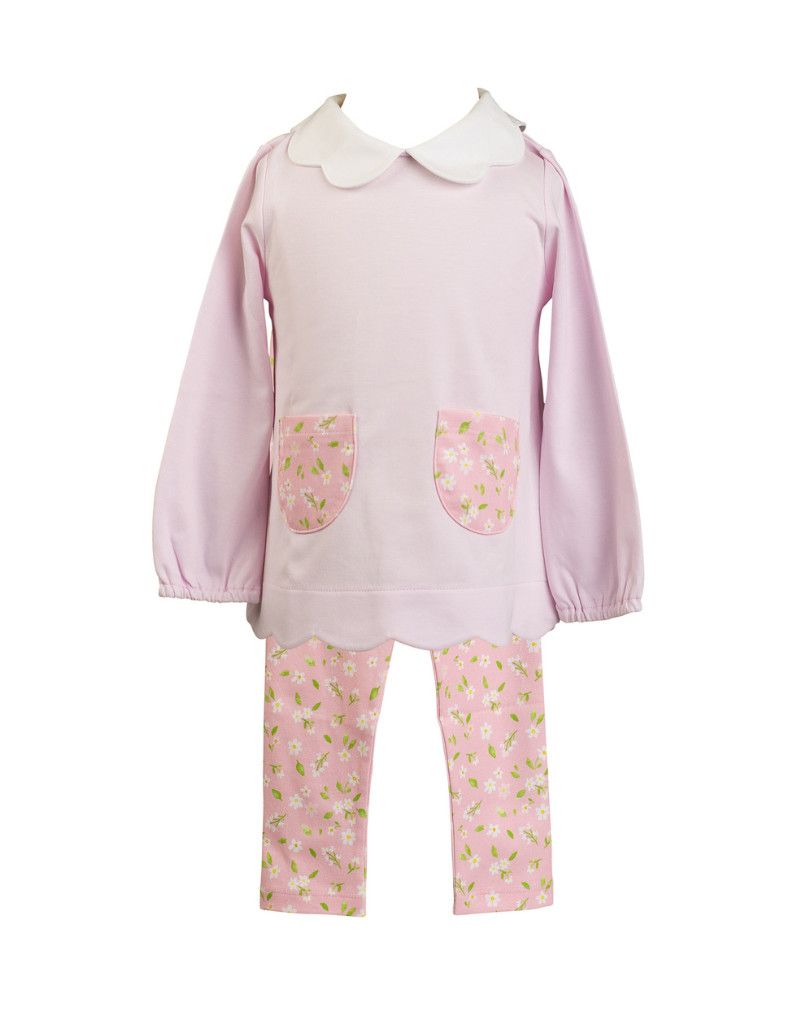 Pink Petal LS Pima Tunic Set