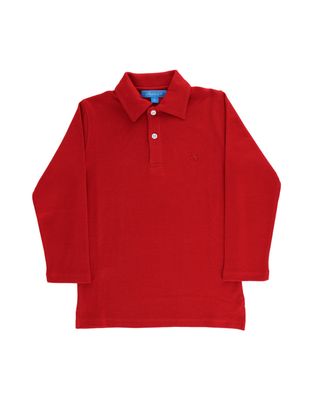 Harry LS Knit Polo, Red