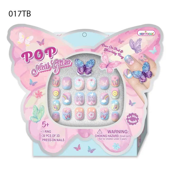 Pop Nail Glitz-Tie Dye Butterfly