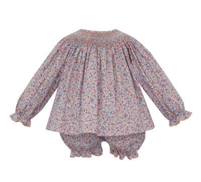 Alice, Lt Blue /Orange Bishop Bloomer Set