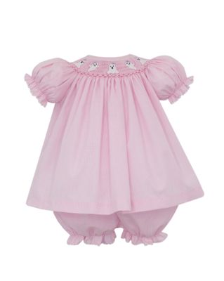 Pink Microcheck Bishop BLoomer Set, Ghost 