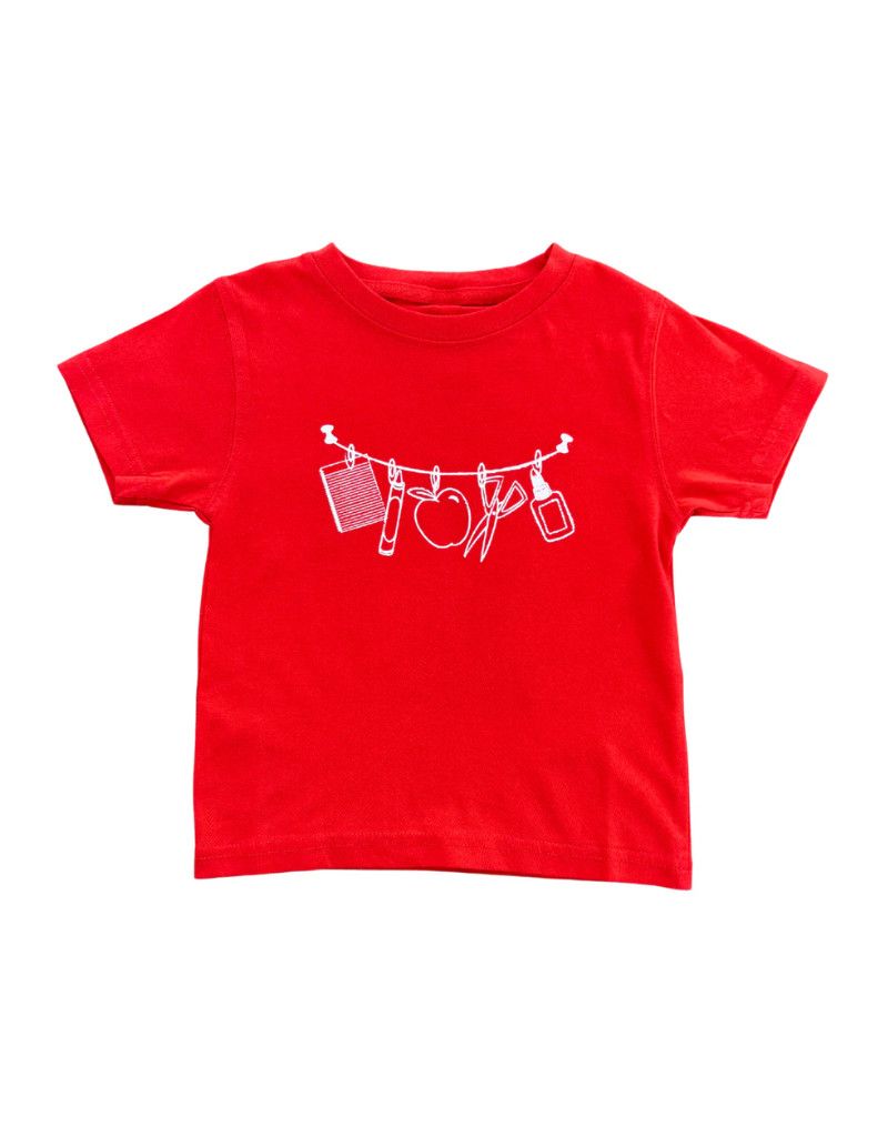 B2S Red School Supplies SS T-Shirt