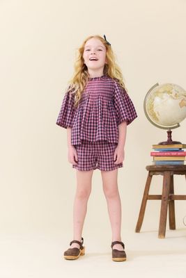 Jaipur Top, Pink Blue Check