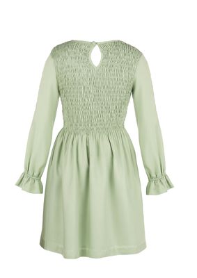 The Carla Shirred Dress, Aqua
