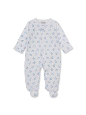 Gingham Rockers PRT Zip Footie, Lt Blue