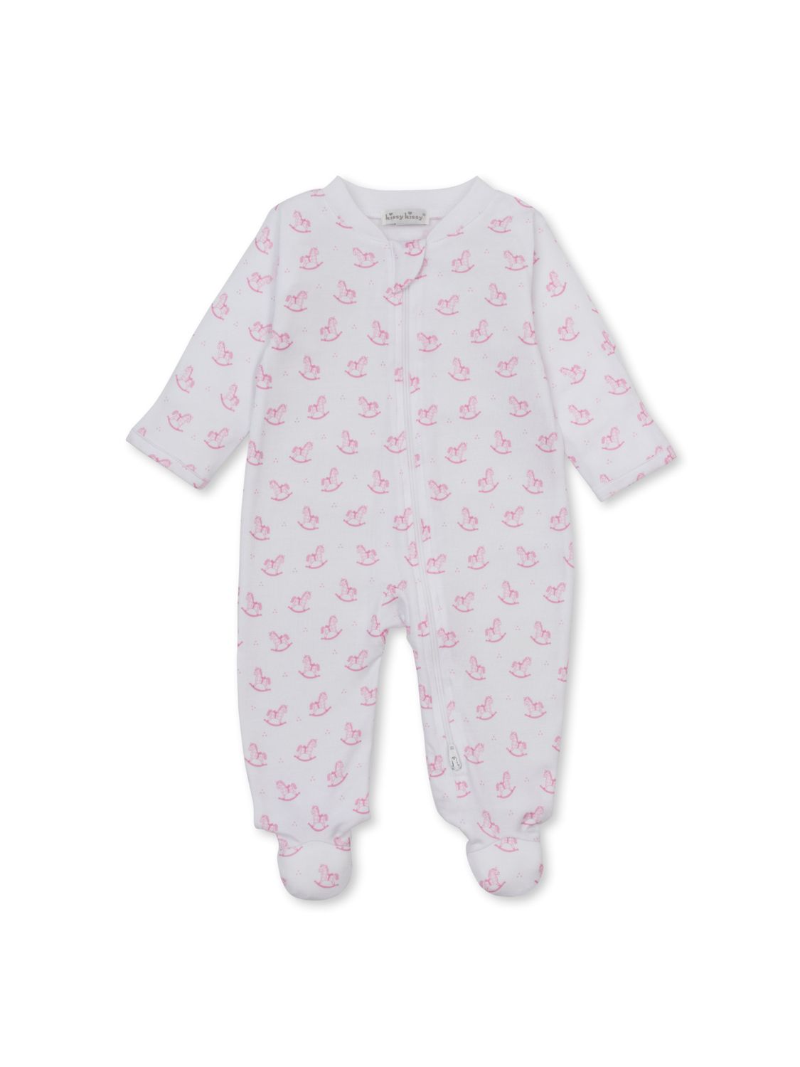 Gingham Rockers PRT Zip Footie, Pink