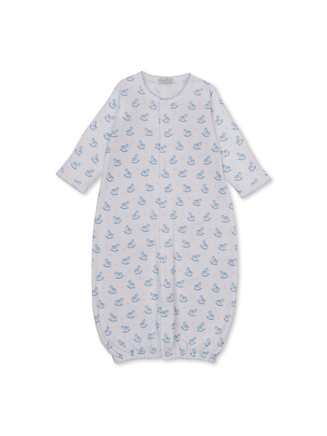 Gingham Rockers PRT Conv Gown, Lt Blue