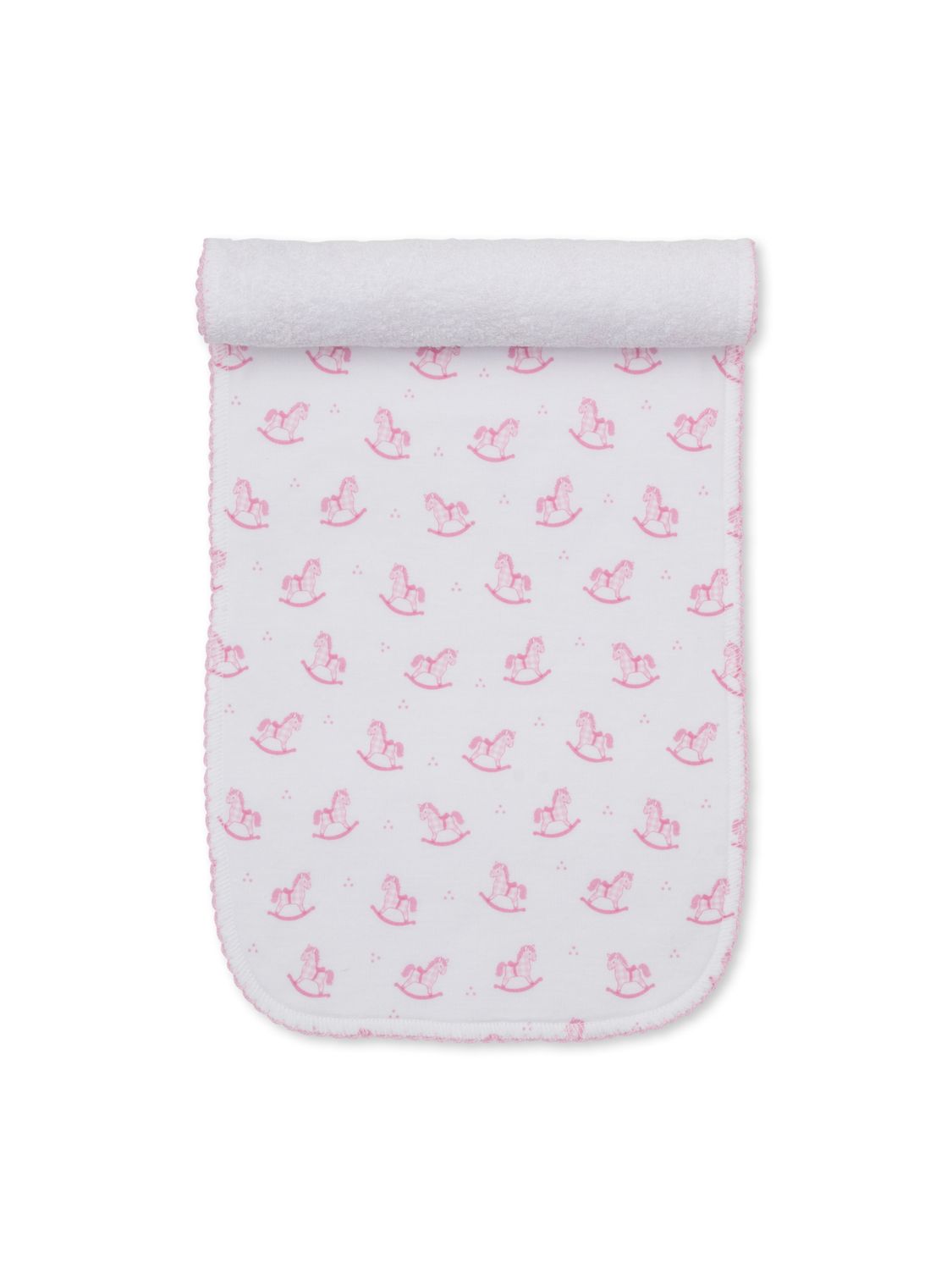 Gingham Rockers PRT Burp Cloth, Pink
