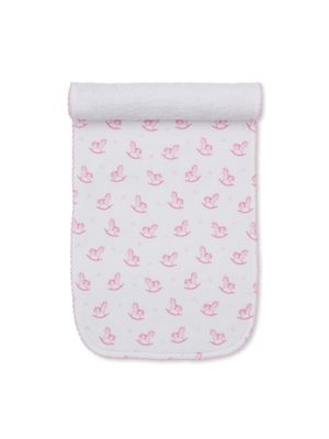 Gingham Rockers PRT Burp Cloth, Pink