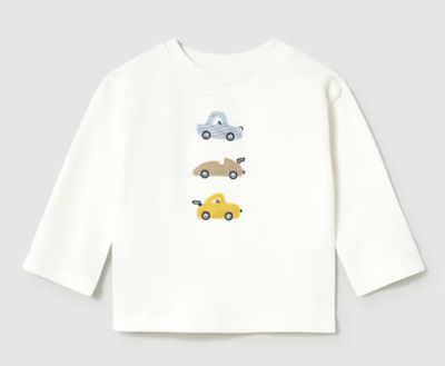 Embroidered Tshirt, Cream Car