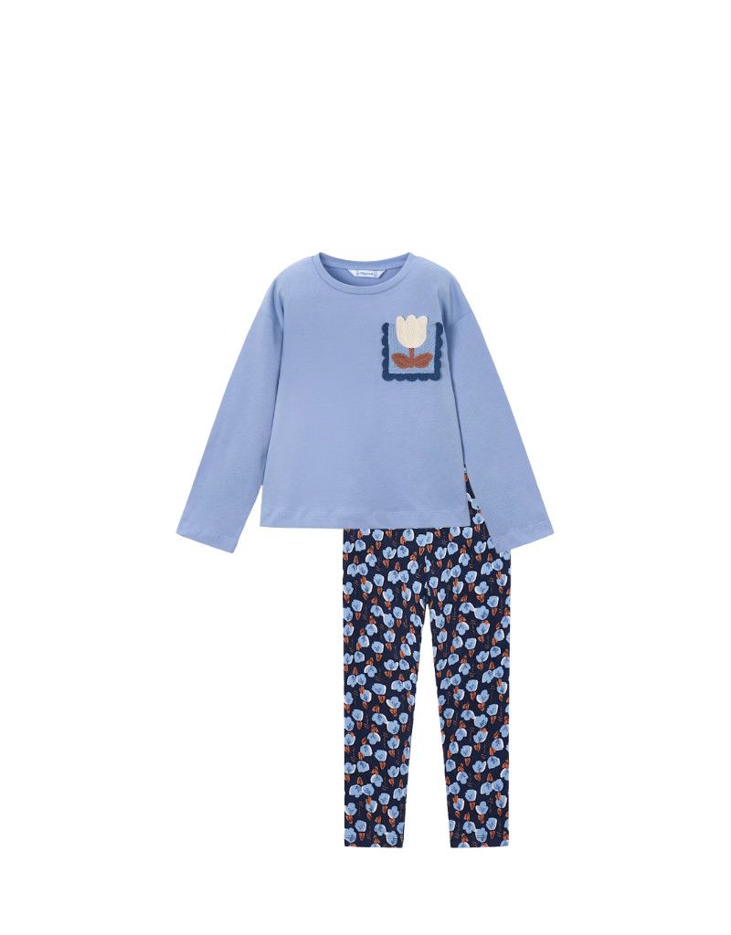 Legging Set, Blue Floral