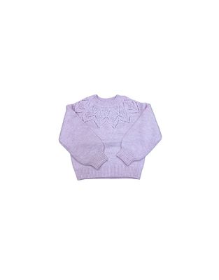 Openwork Detail Sweater, Pink