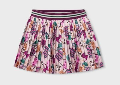 Pleated Suede Skirt, Purse Print