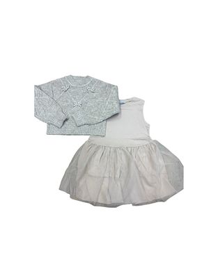 Dress and Sweater Set, Gold Bows