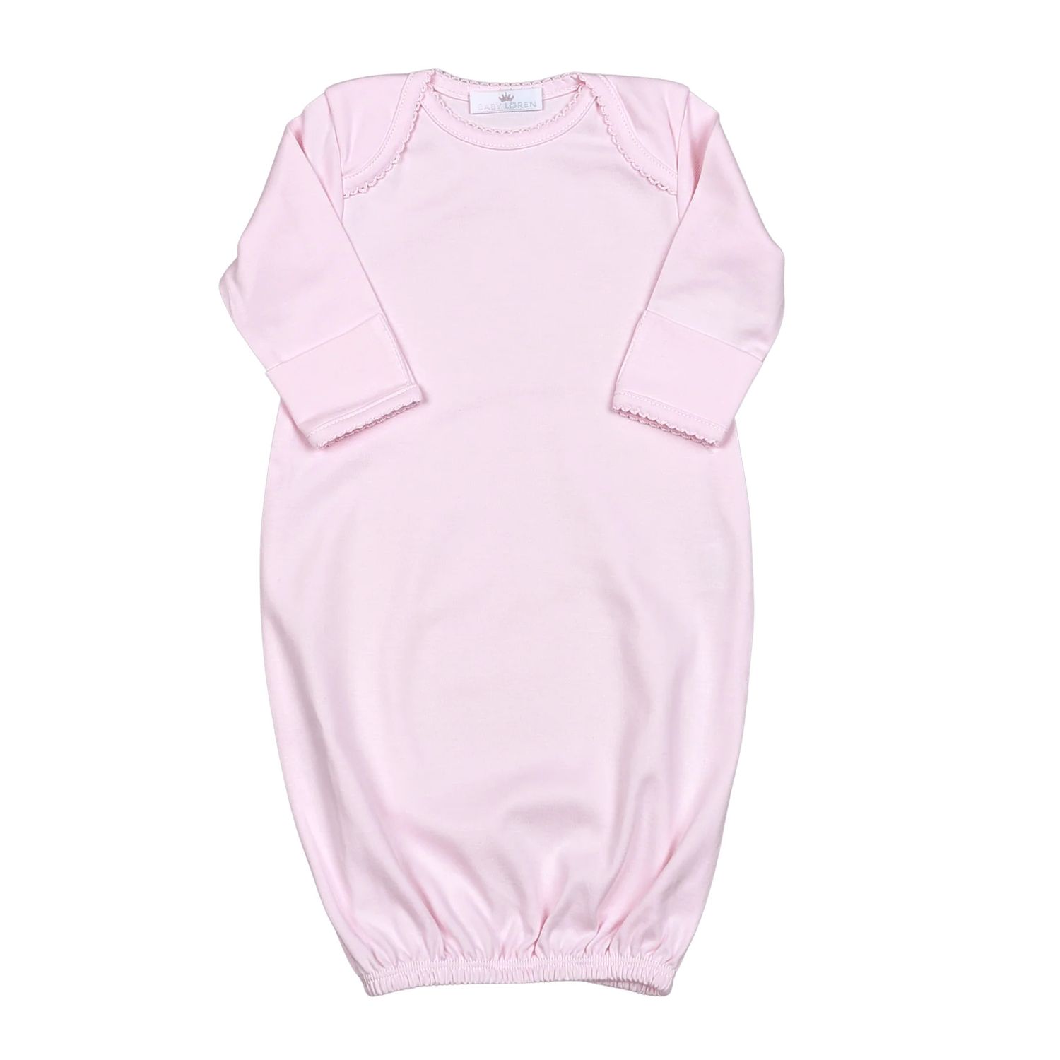 Pink Gown Pink Picot Trim