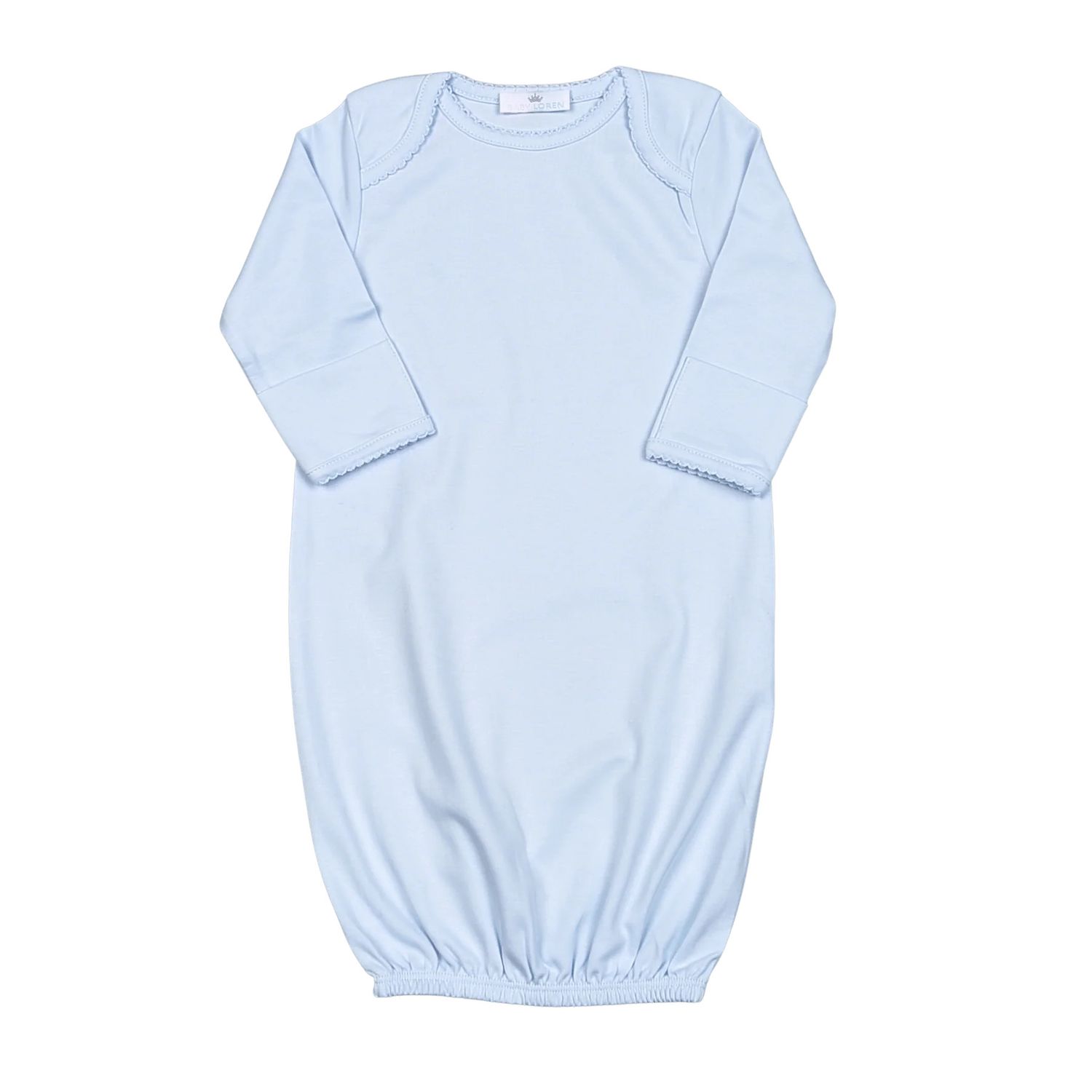 Blue Gown Blue Picot Trim
