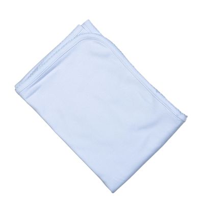 Blue Receiving Blanket Blue Picot Trim 28"x29"