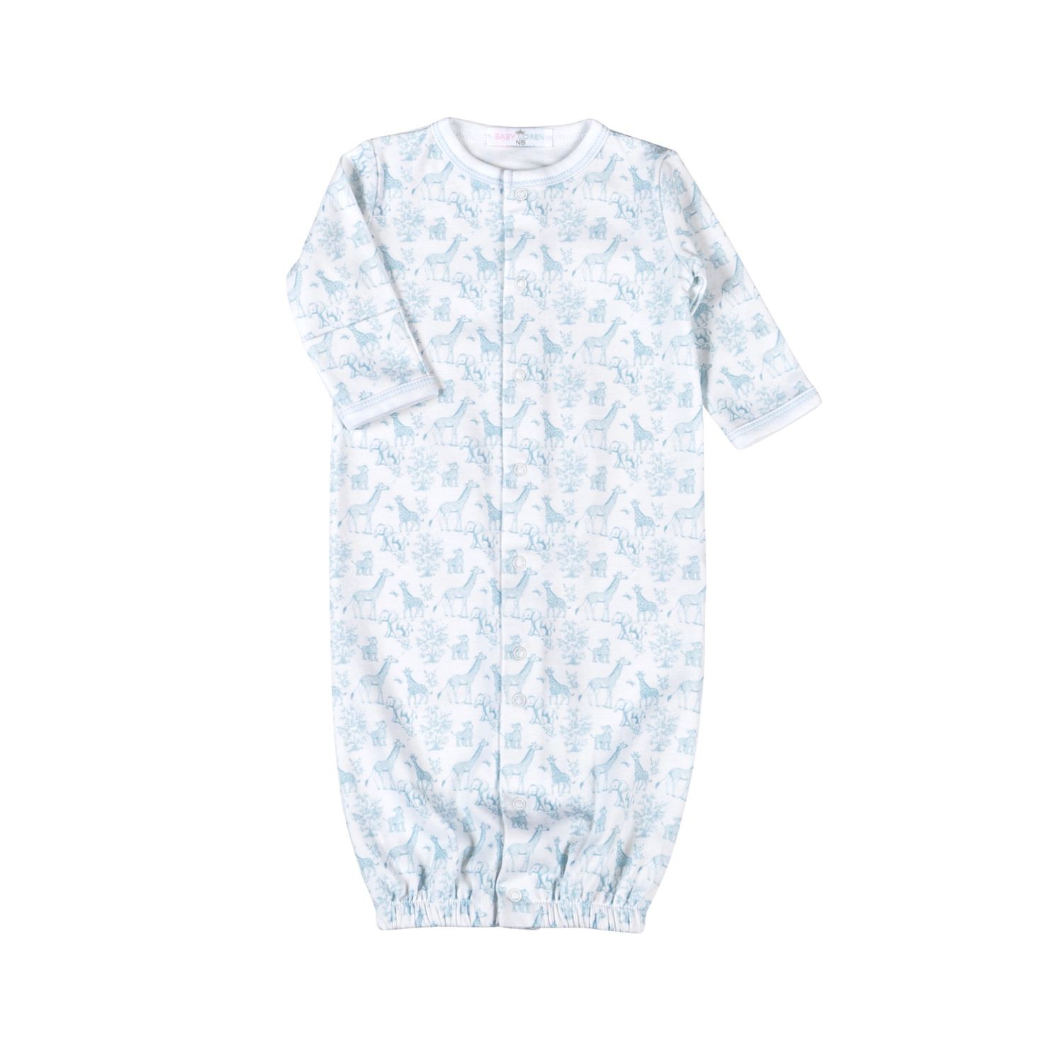 Baby Safari Pima Conv Gown, Blue
