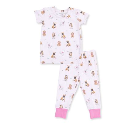  Bestie Dogs Pink - Short Sleeve Loungewear Set