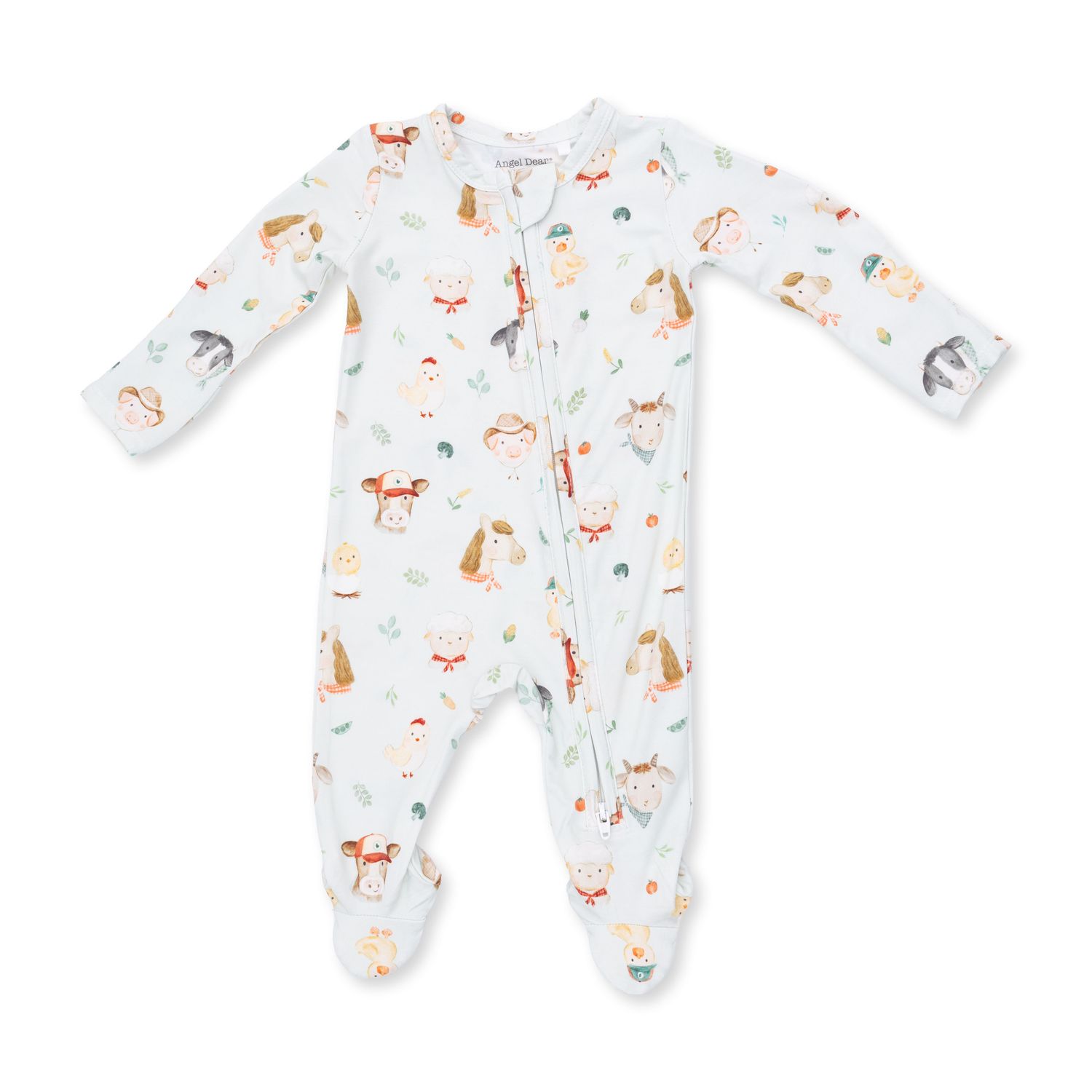 Baby Farm Faces - 2 Way Zipper Footie