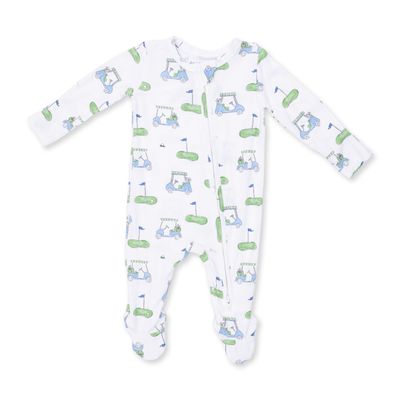 Golf Carts Blue - 2 Way Zipper Footie