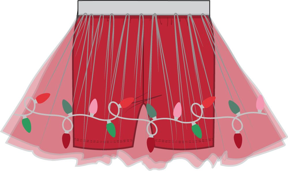 Christmas Lights Merry - Tutu Skirt with Bike Shorts