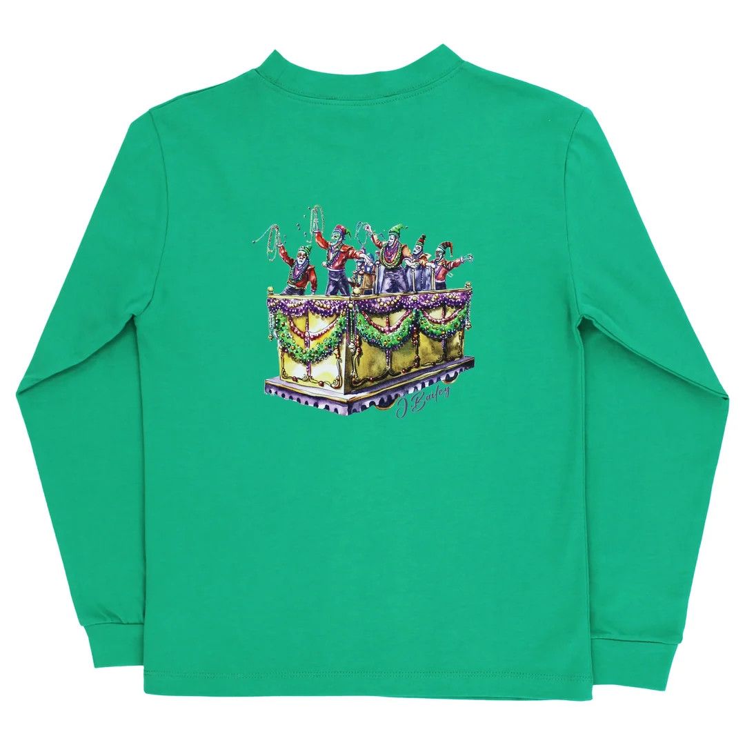 LS Logo Tee, Mardi Gras on Kelly