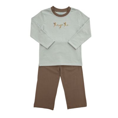 Mallard Pant Set, Green/ Brown