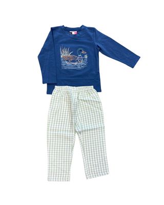 Mallard Duck Embroidery Pant Set