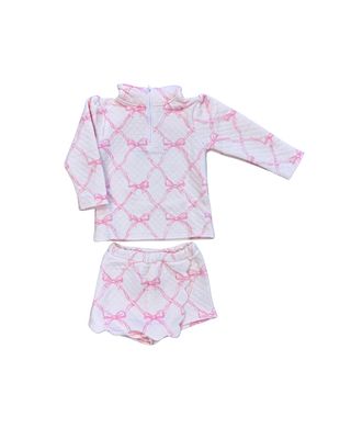 Kassidy Scallop Skort Set, Dainty Bows