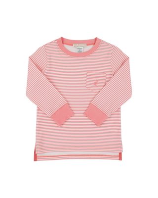 LS Carter Crewneck, Parrot Cay Coral Stripe