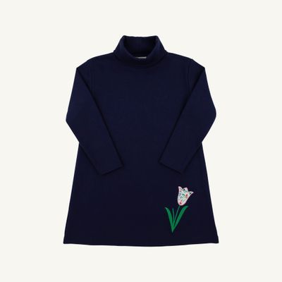 Tatum's Turtleneck Dress, Nantucket Navy Tulip