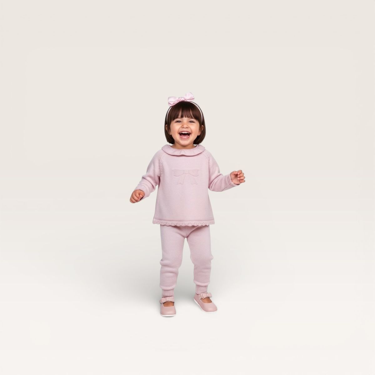 Bow Jogger Set, Pink