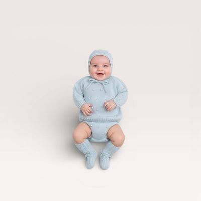 Raised Dot Diaper Set, Blue