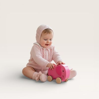 Raised Dot Diaper Set, Pink
