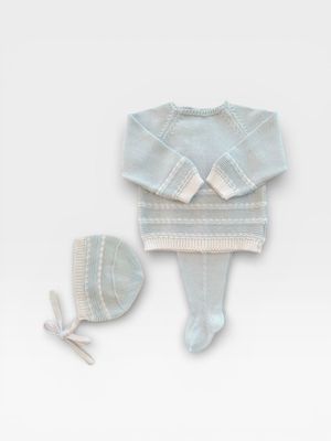 Stripe Layette 3 Piece Set, Blue