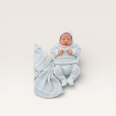 Stripe Layette 3 Piece Set, Blue