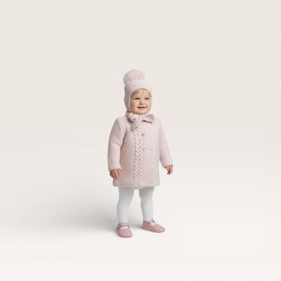Wide Tie Aviator Hat, Light Pink
