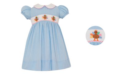 Turkey Dress, Blue Check