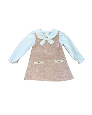 Tweed Knit Dress Set, Pink