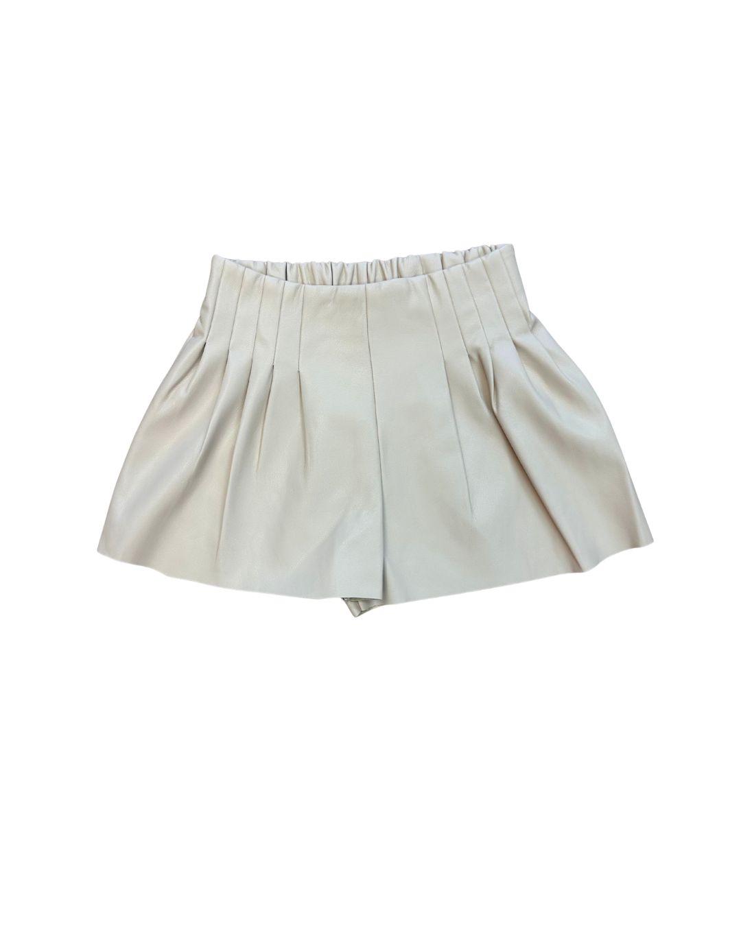 Faux Leather Shorts, Biscuit