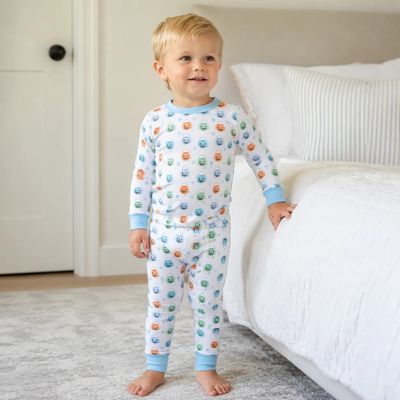 Pumpkin Party Long Pajamas - Blue