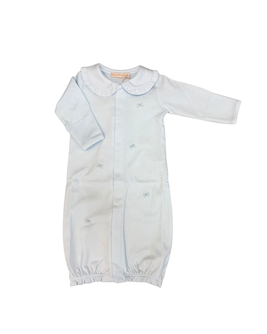 Little Bows Embr Pima Gown, Blue